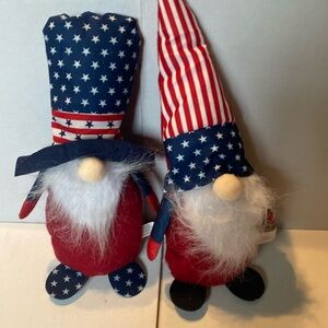 NWT Set of 2 Plush Patriotic Gnomes